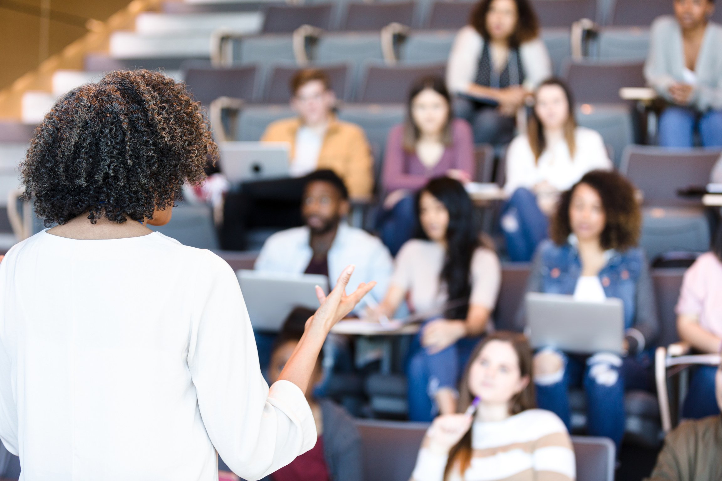 College professor giving lecture